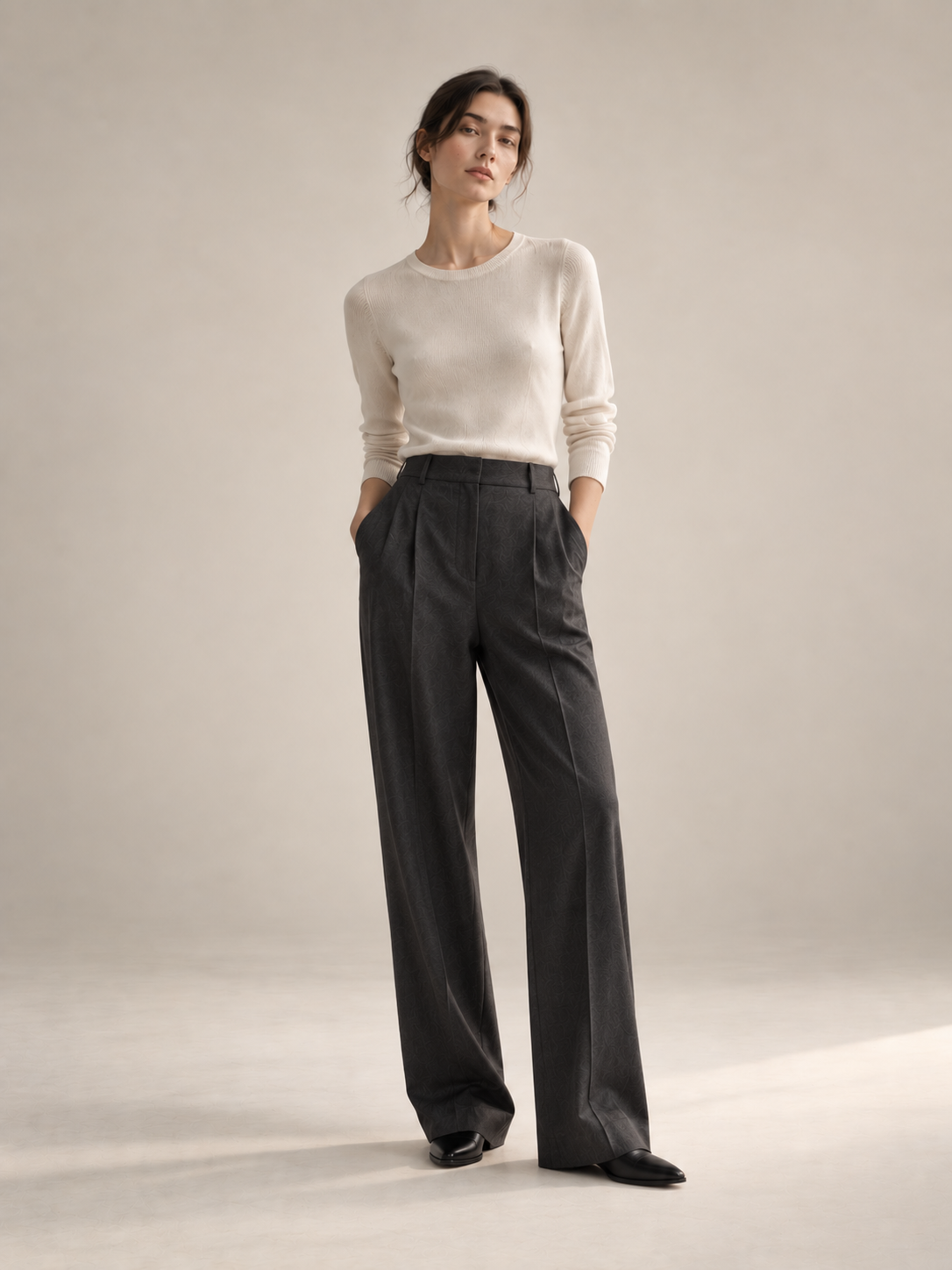 Charcoal Straight Trouser